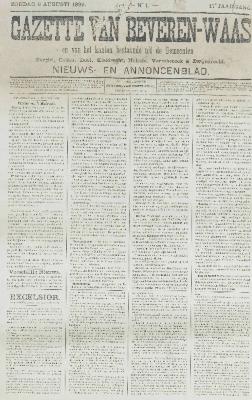 Gazette van Beveren-Waas 06/08/1899