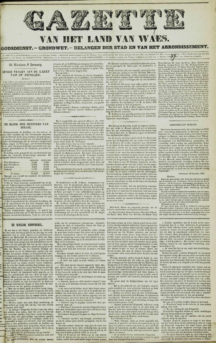 Gazette van het Land van Waes 10/01/1858