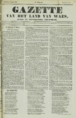 Gazette van het Land van Waes 18/03/1855