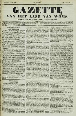 Gazette van het Land van Waes 09/04/1854