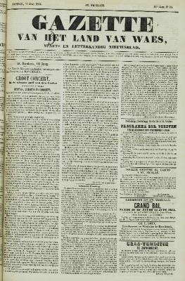 Gazette van het Land van Waes 11/06/1854