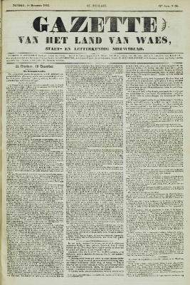 Gazette van het Land van Waes 11/12/1853