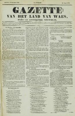 Gazette van het Land van Waes 25/09/1853