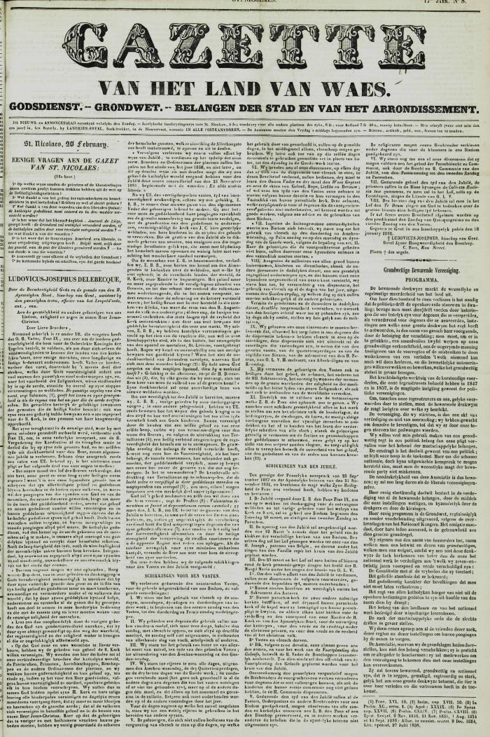 Gazette van het Land van Waes 21/02/1858