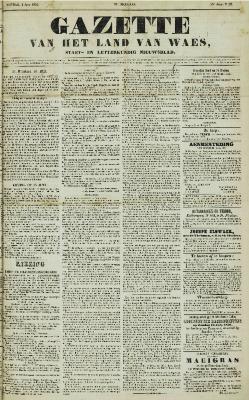 Gazette van het Land van Waes 01/06/1856