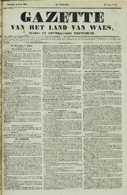 Gazette van het Land van Waes 02/04/1854