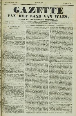 Gazette van het Land van Waes 28/05/1854