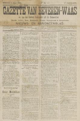 Gazette van Beveren 08/07/1888