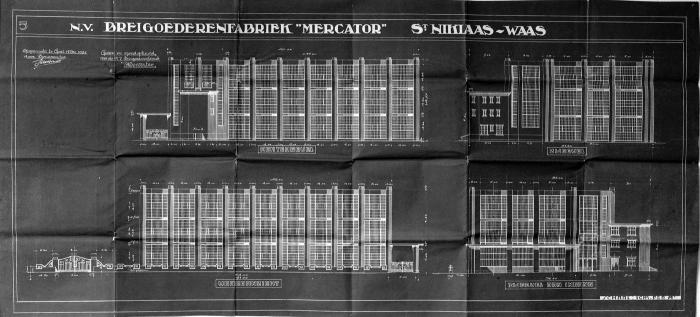 Breigoedfabriek Mercator: gevelplan