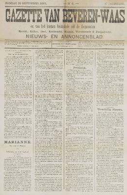 Gazette van Beveren-Waas 18/09/1887