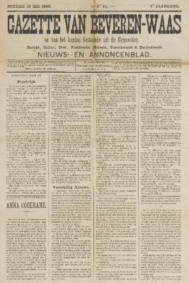 Gazette van Beveren 13/05/1888