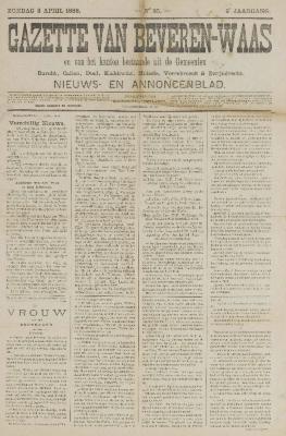 Gazette van Beveren 08/04/1888