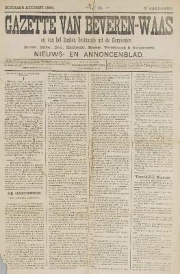 Gazette van Beveren 05/08/1888