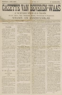 Gazette van Beveren-Waas 06/05/1888