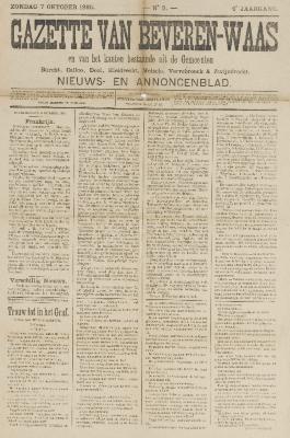 Gazette van Beveren-Waas 07/10/1888