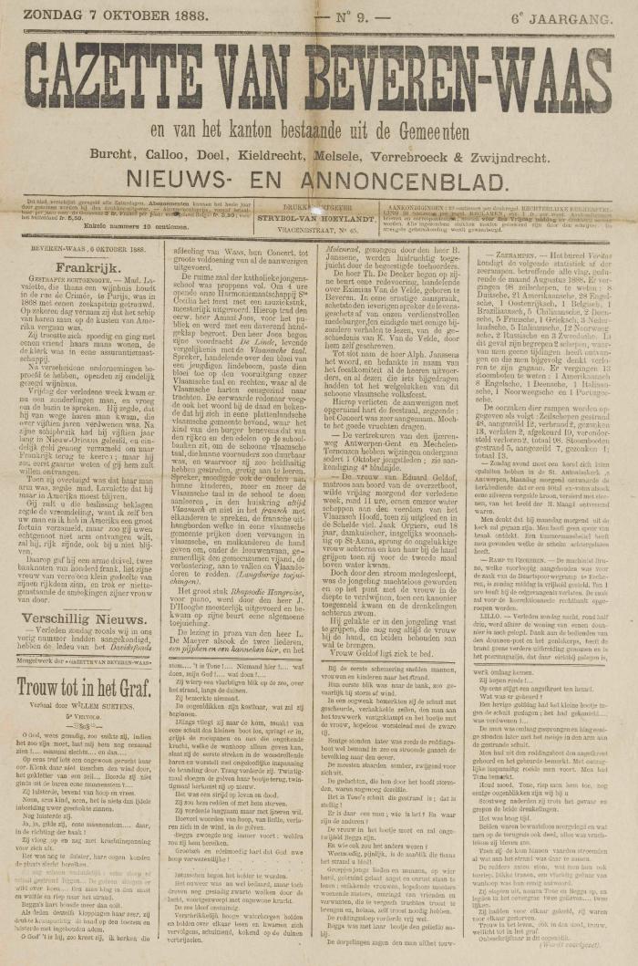 Gazette van Beveren-Waas 07/10/1888