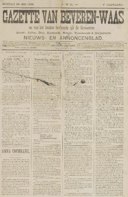 Gazette van Beveren 20/05/1888