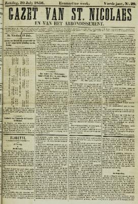 Gazet van St. Nicolaes 20/07/1856