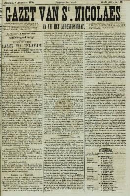 Gazet van St. Nicolaes 08/08/1858