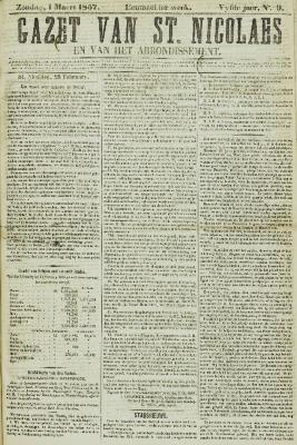 Gazet van St. Nicolaes 01/03/1857