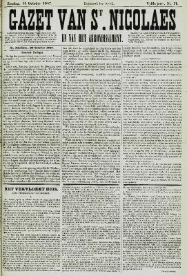 Gazet van St. Nicolaes 11/10/1857