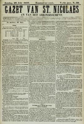 Gazet van St. Nicolaes 26/07/1857