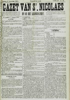 Gazet van St. Nicolaes 08/11/1857