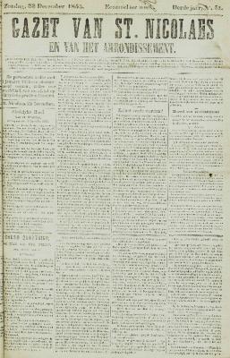 Gazet van St. Nicolaes 23/12/1855