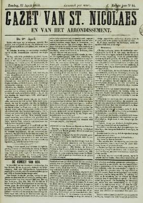 Gazet van St. Nicolaes 17/04/1853