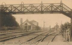 Prentkaart Spoorlijn 59 station Lokeren, voetgangersbrug.