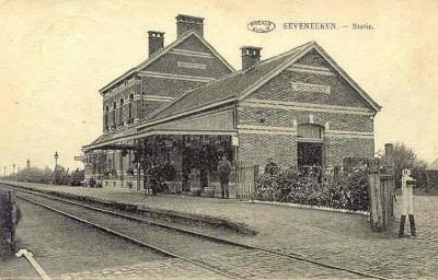 Prentkaart Spoorlijn 59 station Zeveneken