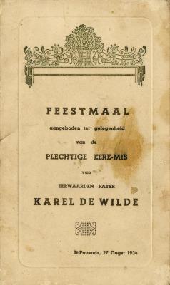 Missionaris De Wilde Karel