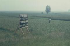 Protestbord tegen de industrialisering van het Waasland