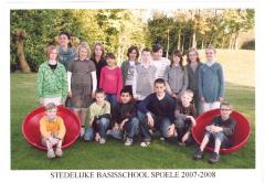 Klasfoto Stedelijke Basisschool Spoele, 2007-2008