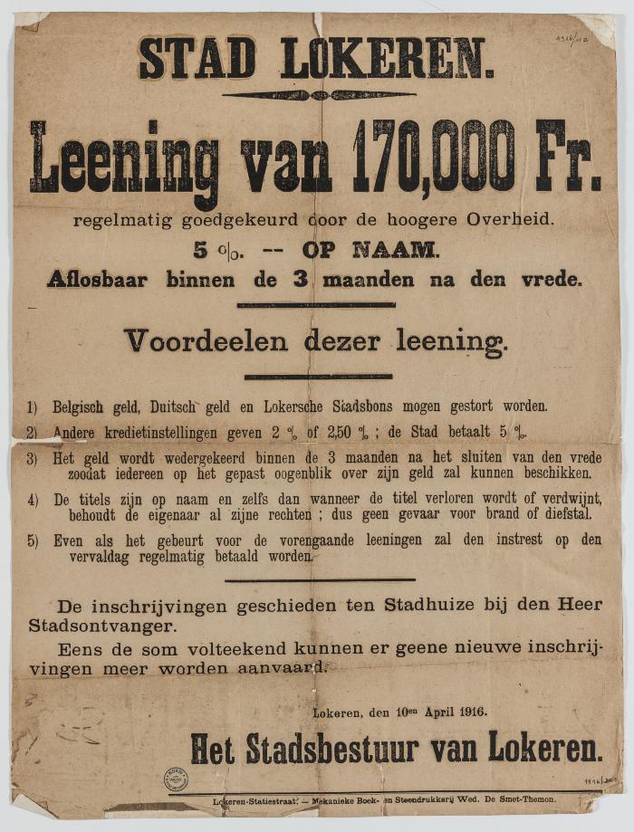 1916-Lening van 170,000 fr. 