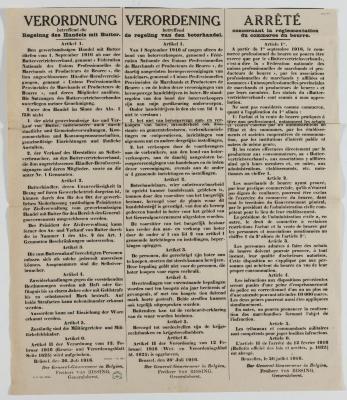 1916- Verordening i.v.m. de boterhandel