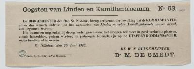 1916- Oogsten van Linden en Kamillenbloemen