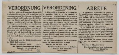 1916- Verordening verbod van politieke demonstraties