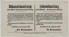 1916- Bekendmaking betreffende werkverstrekking