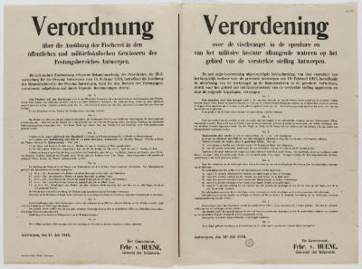 1916- Verordening over visvangst op het gebied van de versterkte stelling Antwerpen