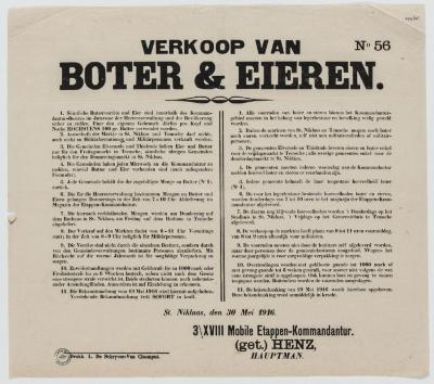 1916 - Verkoop van boter en eieren