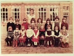 Klasfoto juffrouw Pieters meisjes Sinaai 1980 - 1981
