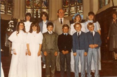 Communie Plechtige 1983 Groep van cetechist Erik Waterschoot