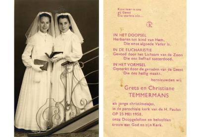 Communie Plechtige Temmermans Greta en Christiane