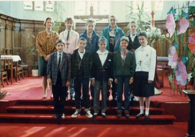 Communie Plechtige 1990 Mossu Fanny catechist