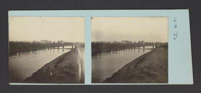 Stereobeeld Gustaaf Drossens, Rousbrugge: het overtrekken eener rivier (oefening mei 1917)